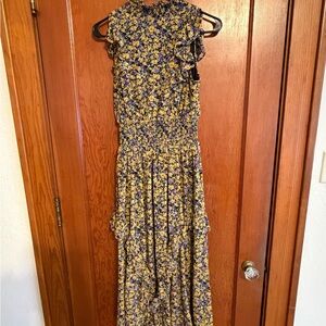 Lulus Evalina Floral Mock Neck Midi Dress